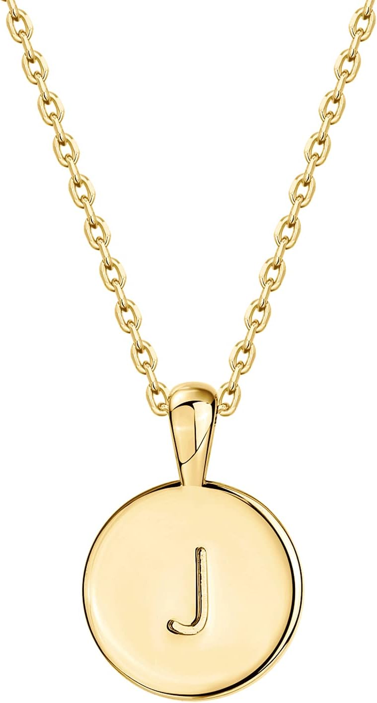 PAVOI 14K Gold Plated Initial Letter Pendant Necklace for Women | Gold Alphabetical Initial Necklace
