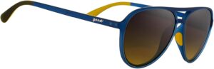 goodr Frequent Skymall Shoppers Polarized Aviator Sunglasses for Men & Women, Large Sized (Mach G), Navy Frame with Amber Gradient Lens, Dark to Light Tint, UV400 Protection, No Slip, No Bounce