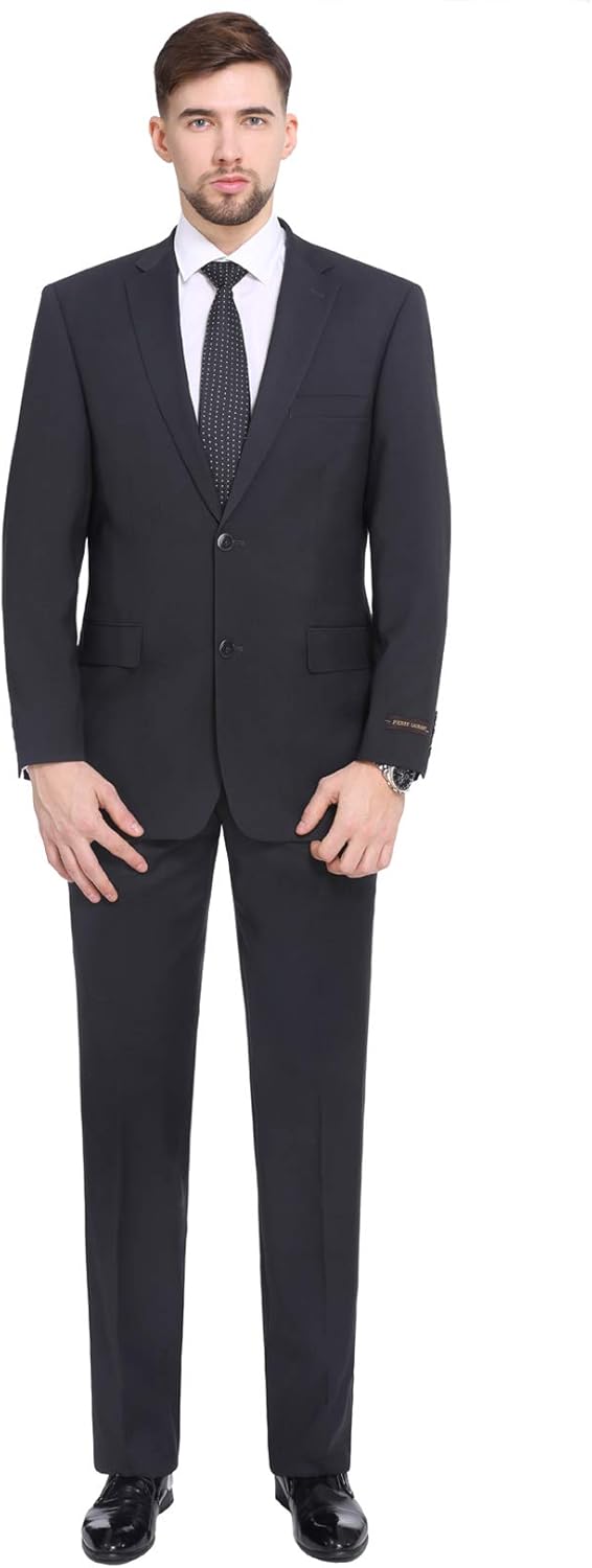 P&L Men's Premium Classic Fit 2 Piece Suit, 2 Button Blazer Jacket & Pants for Big and Tall, Daily Wear, Business & Wedding