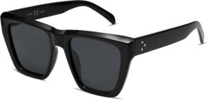 SOJOS Fashion Oversized Square Cat Eye Polarized Sunglasses for Women Trendy Cateye Style Womens Sunglasses SJ2179