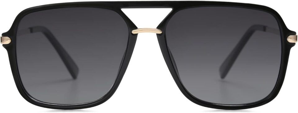 SOJOS Sunglasses for Women & Men, Square, Retro, Polarized Lens, Trendy Aviator, 90s Shades