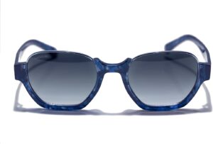Blackburn Italian-Crafted Trendy Half-Rim Sunglasses for Women & Men, Half-Frame Sun Hexagonal Shades UV400 Protection