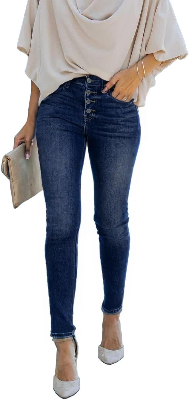 Women's Boyfriend Skinny Jeans Ripped Stretchy Denim Pants