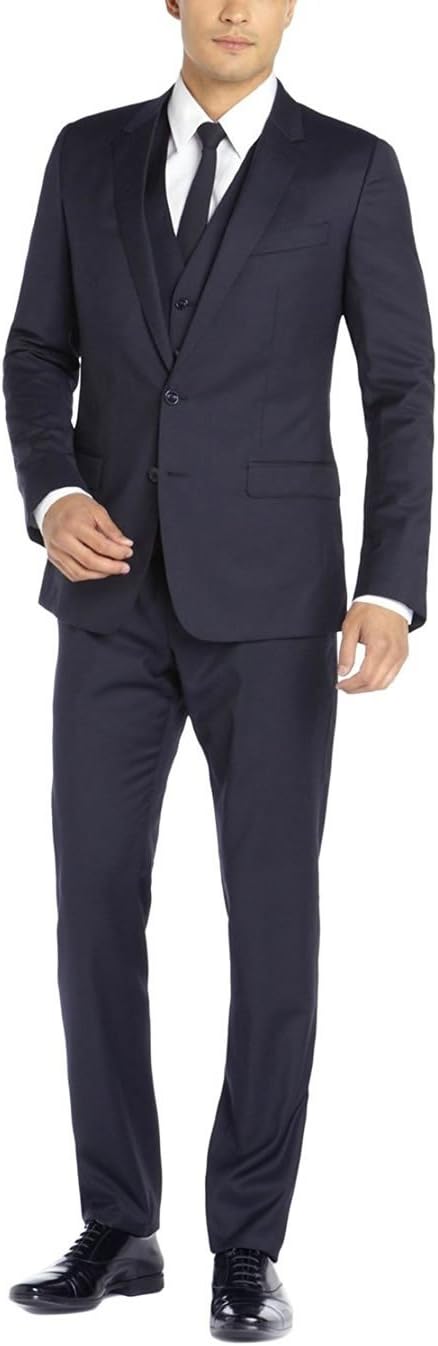 DTI GV Executive Italian Men's Vested Wool Suit 2 Button Jacket 3 Piece Tux Vest