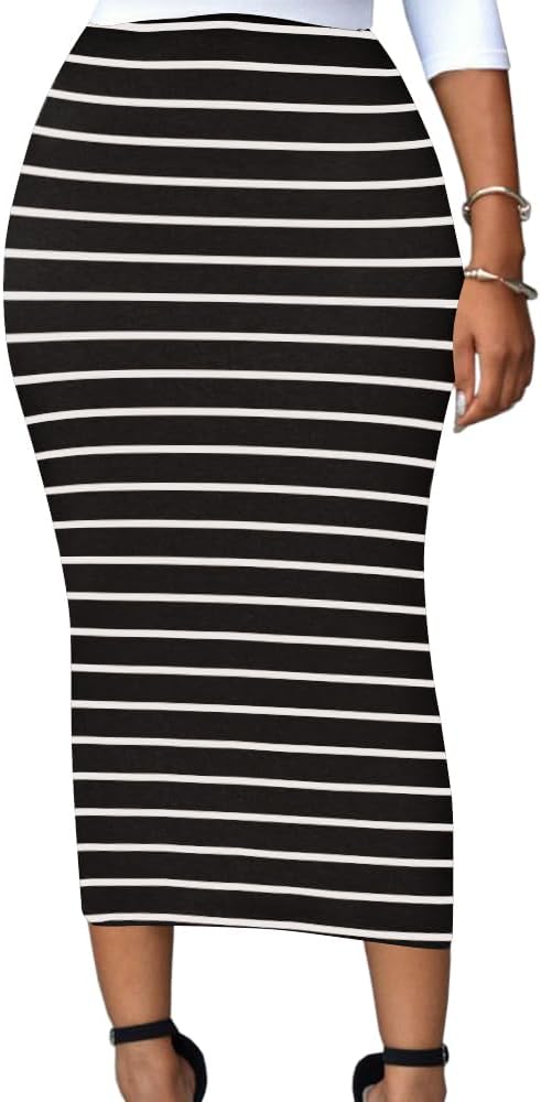 Lrady Women's High Waist Slim Bodycon Party Club Night Out Maxi Long Pencil Skirts