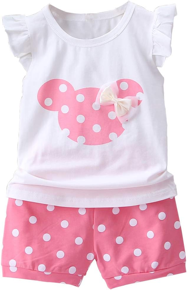 Baby Girl Clothes Outfits Short Sets 2 Pieces with T-Shirt + Short Pants