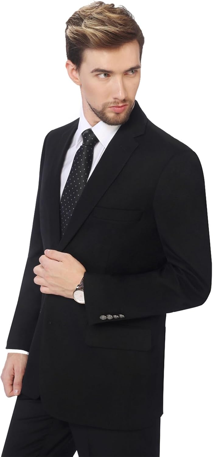 P&L Men's Sport Coat Classic Fit Blazer for Men Lightweight 2 Button Stretch Jacket in Solid & Plaid for Business & Casual