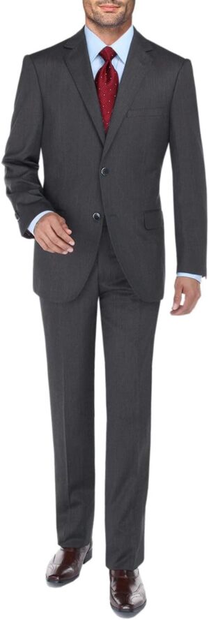 DTI BB Signature Men's Two Button 2 Piece Suit Set Modern Fit Jacket Plaid Pant