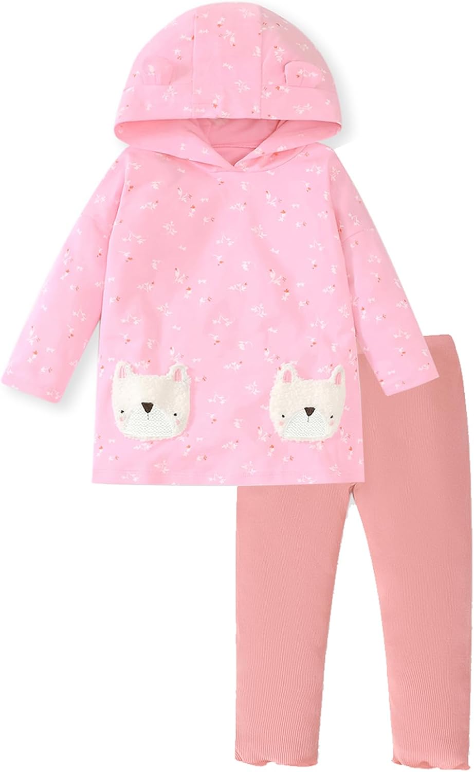HILEELANG Toddler Girl Fall Outfits Clothing Pants Set Sweatshirt Cotton Strench Leggings Playwear Sets 2pc