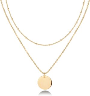 PAVOI 14K Gold Plated Layering Necklaces | Stylish Minimalist Design Pendant Necklaces | Butterfly, Heart, Lock, Evil Eye, Coin, Lightning Bolt, Circle, Cross Pendants for Women