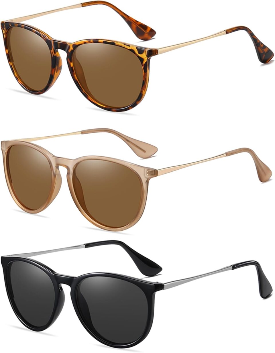 Trendy Vintage Round Polarized Sunglasses UV400 Protection — Classic Retro Designer Style Metal Eyewear
