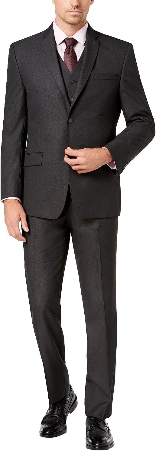 Adam Baker Men's Classic Fit 3-Piece (Jacket, Vets, Trousers) Vested Suit Set - Many Sizes & Colors Available