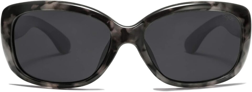 SOJOS Vintage Square Sunglasses for Women Polarized UV Protection Havana Frame