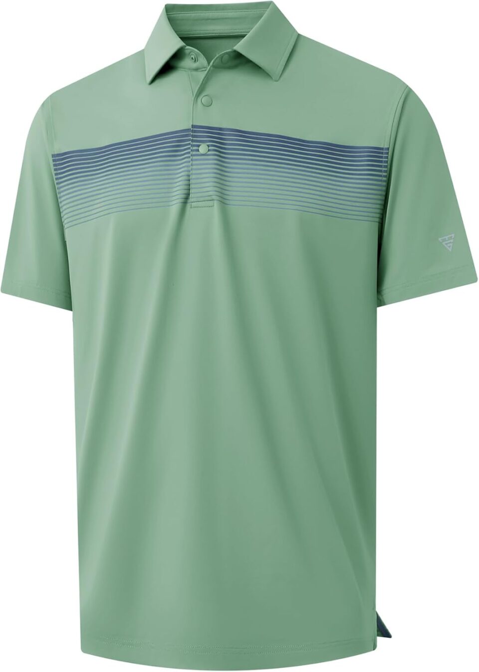 M MAELREG Mens Golf Shirts Short Sleeve Chest Print Stripe Moisture Wicking Dry Fit Casual Collared Mens Polo Shirts