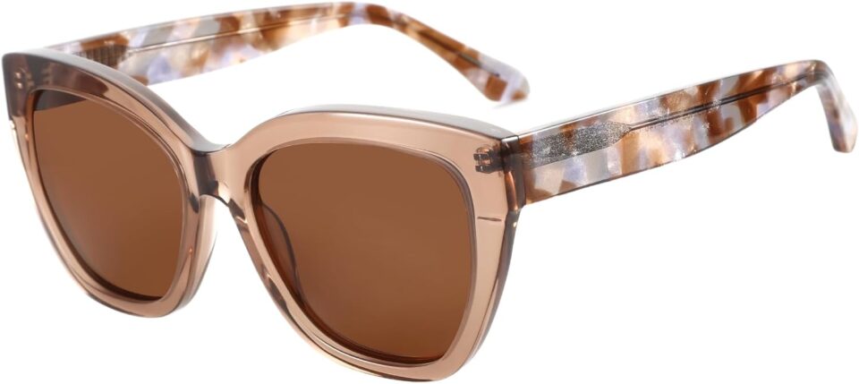 ZENOTTIC Polarized CatEye Sunglasses Women: Oversized Square Sunglasses for Woman - Cute Cat Eye Shades UV400 Protection