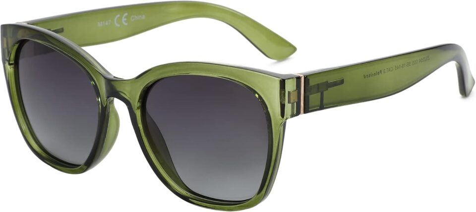 ZENOTTIC Cateye Polarized Sunglasses for Women - Oversized Sun Glasses UV400 Protection Retro Shades Designer Style