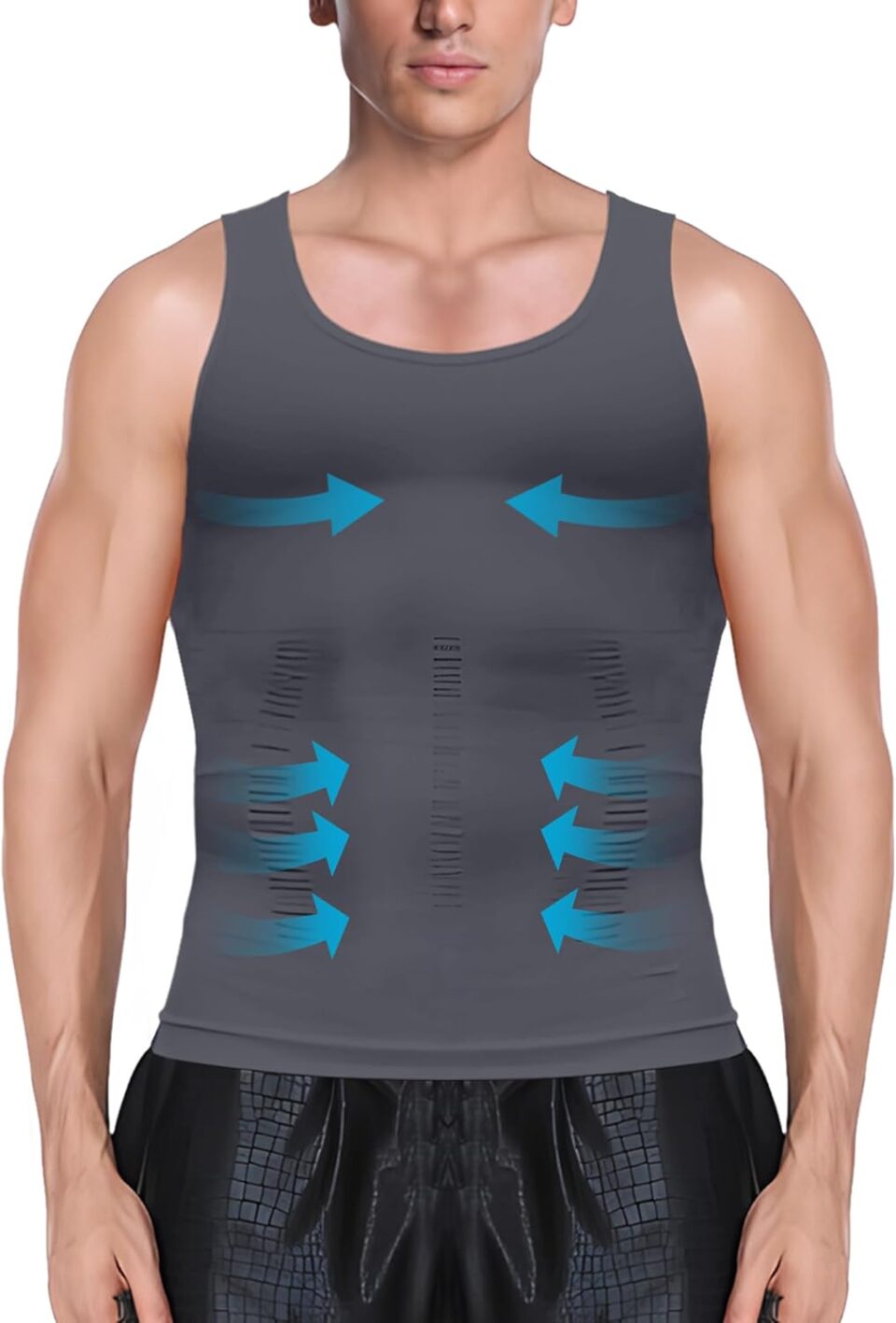 1/2/3 Pack Shaper Slimming Tank Top Athletic Compression Shirt with Sleeveless Undershirts for Men