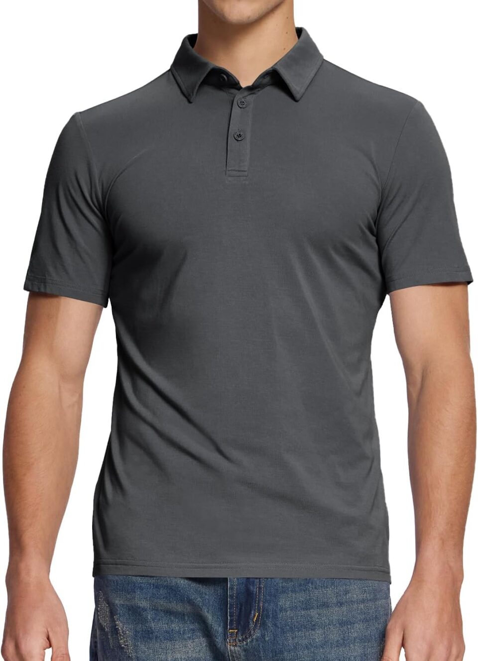 BAMBOO COOL Men's Polo Shirts Slim Fit Moisture Wicking Golf Shirts Performance Short Sleeve for Men