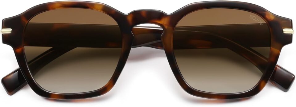 SOJOS Vintage Retro Square Polarized Sunglasses Men Trendy Womens Sun Glasses SJ2382