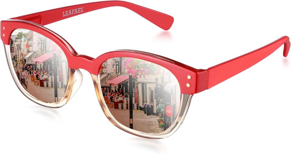 Leafael Polarized Sunglasses Women's Trendy Two Tone Design, UV400 100% Protection, Retro Square Frame, Lifestyle & Active