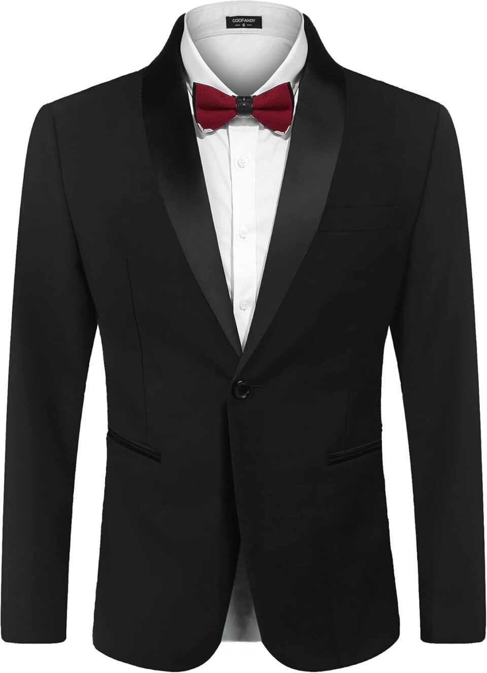 COOFANDY Men's Tuxedo Jacket One Button Dress Suit Blazer Jacket for Wedding Dinner Prom Party