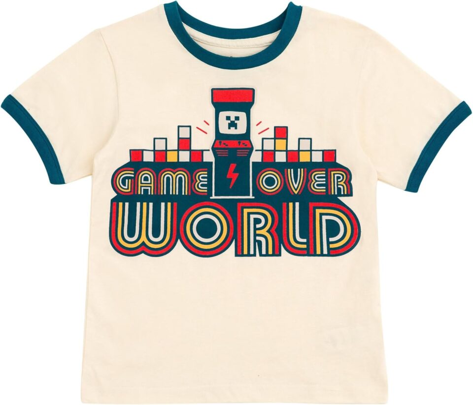 Minecraft Ringer T-Shirt Toddler to Big Kid Sizes (4T - 18-20)