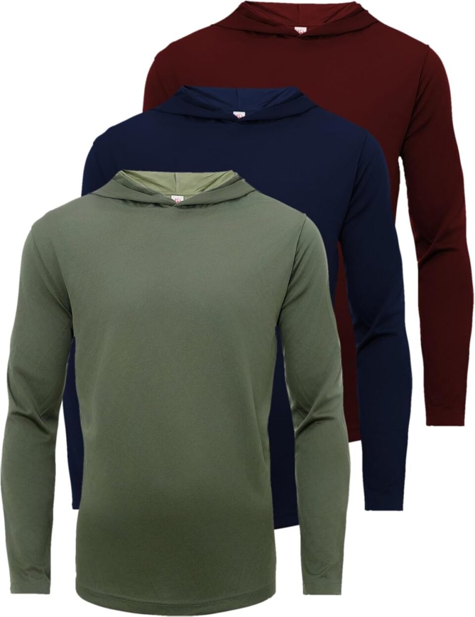 Yasumond Mens Multipack Athletic Long Sleeve T-Shirts Breathable Quick-Dry Workout Shirts with Hood