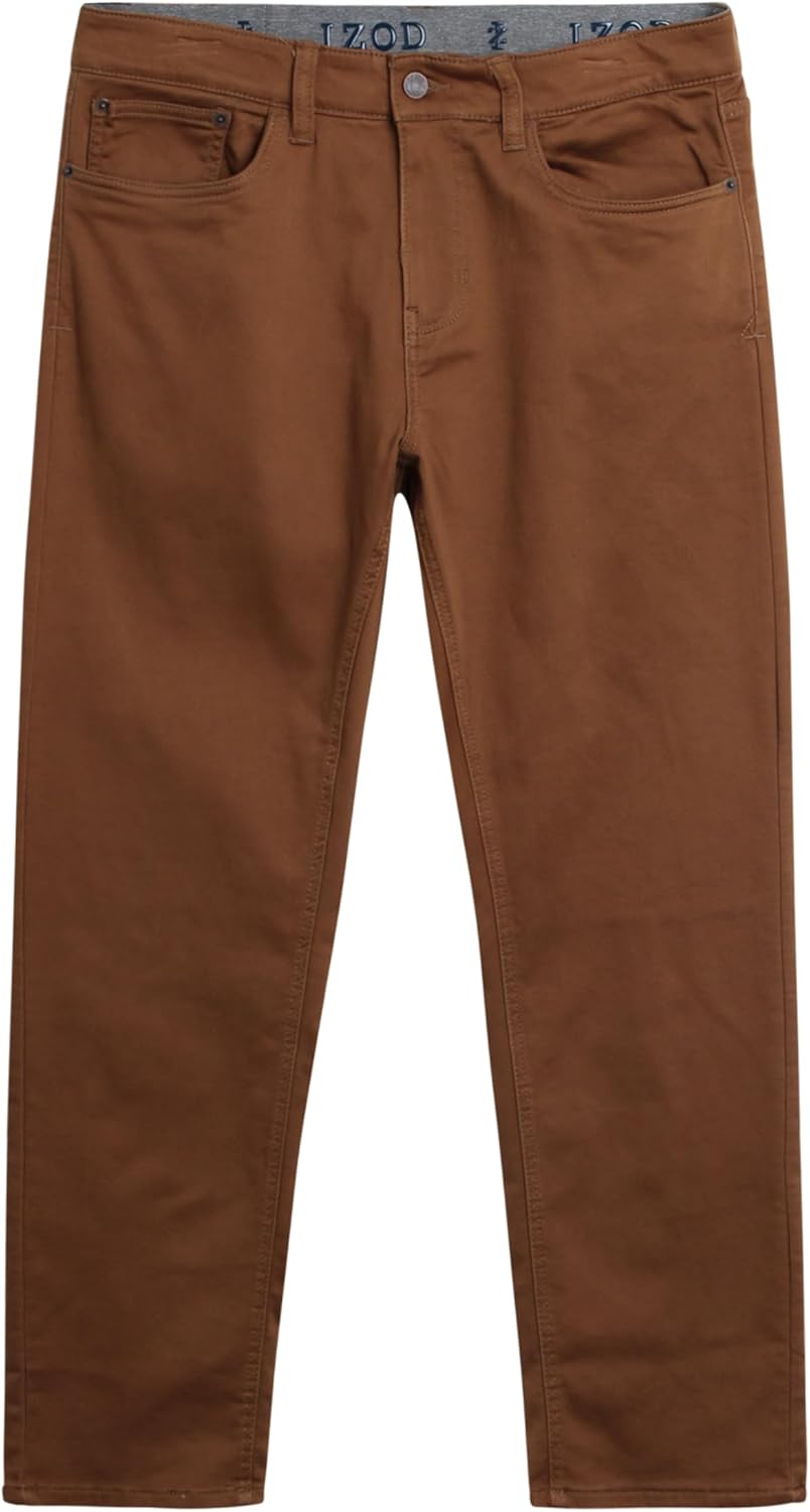 IZOD Men's Jeans - Regular Fit Comfort Stretch Knit Denim Jeans - Straight Leg Casual Pants for Men