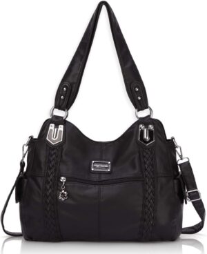 Angel Barcelo Roomy Fashion Hobo Womens Handbags Ladies Purse Satchel Shoulder Bags Tote Washed Leather Bag