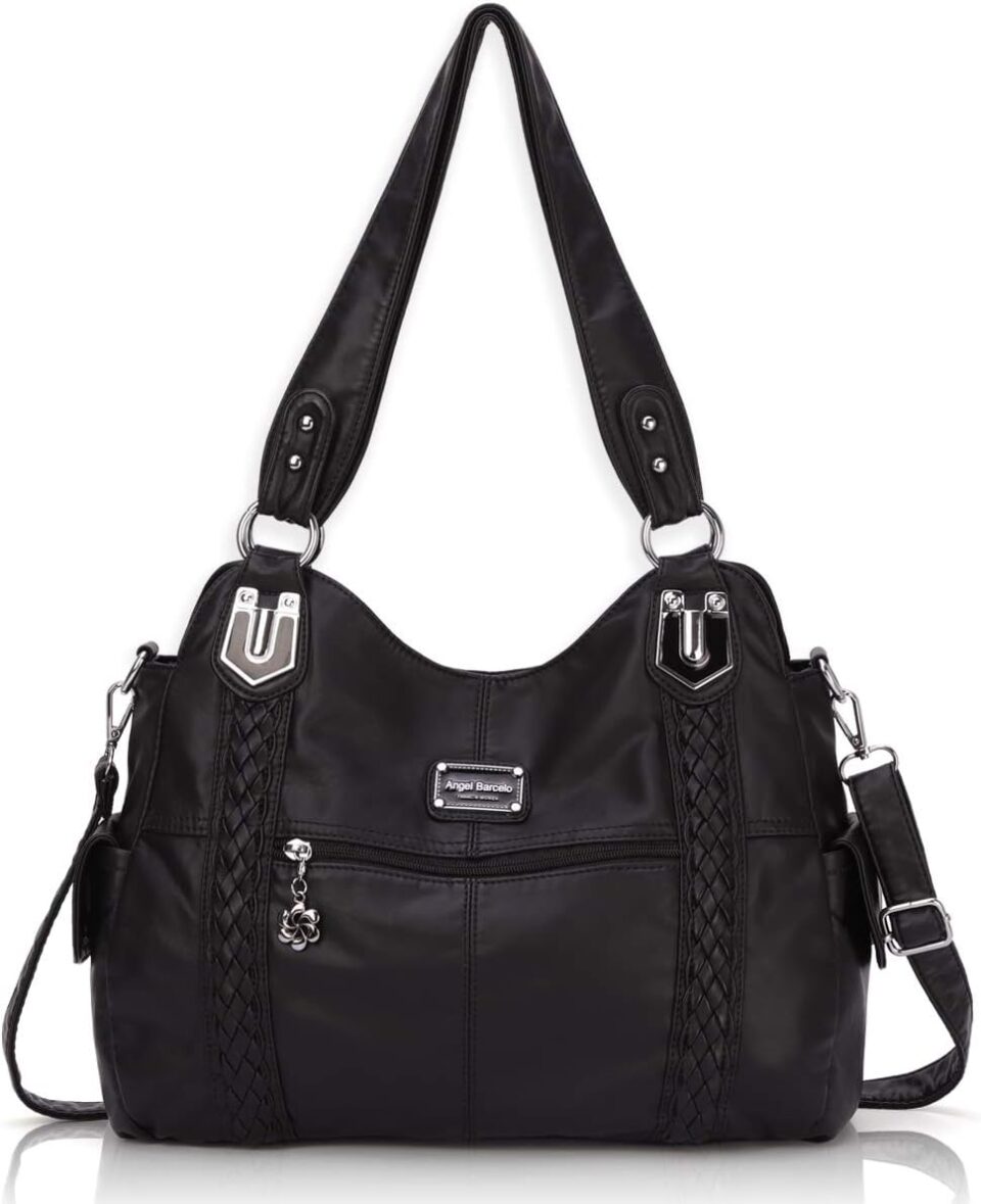 Angel Barcelo Roomy Fashion Hobo Womens Handbags Ladies Purse Satchel Shoulder Bags Tote Washed Leather Bag