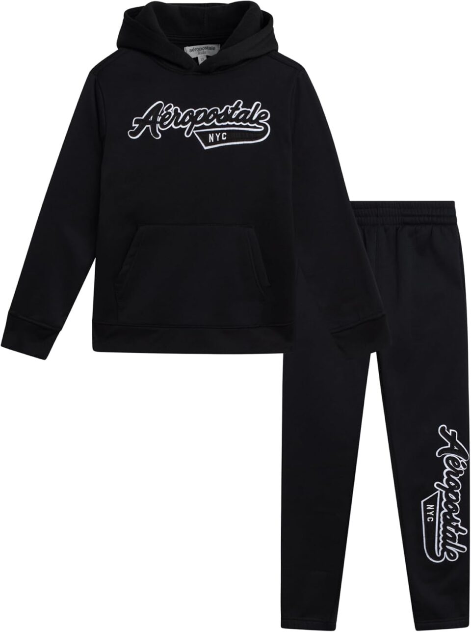 AEROPOSTALE Boys' Active Pants Set - 2 Piece Graphic Hoodie Sweatshirt and Jogger Sweatpants - Boys Activewear Jogset (4-12)