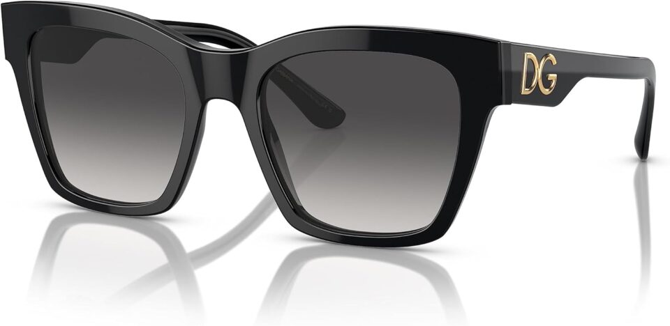 Dolce & Gabbana Women's Round Fashion Sunglasses, Black/Grey Gradient, One Size
