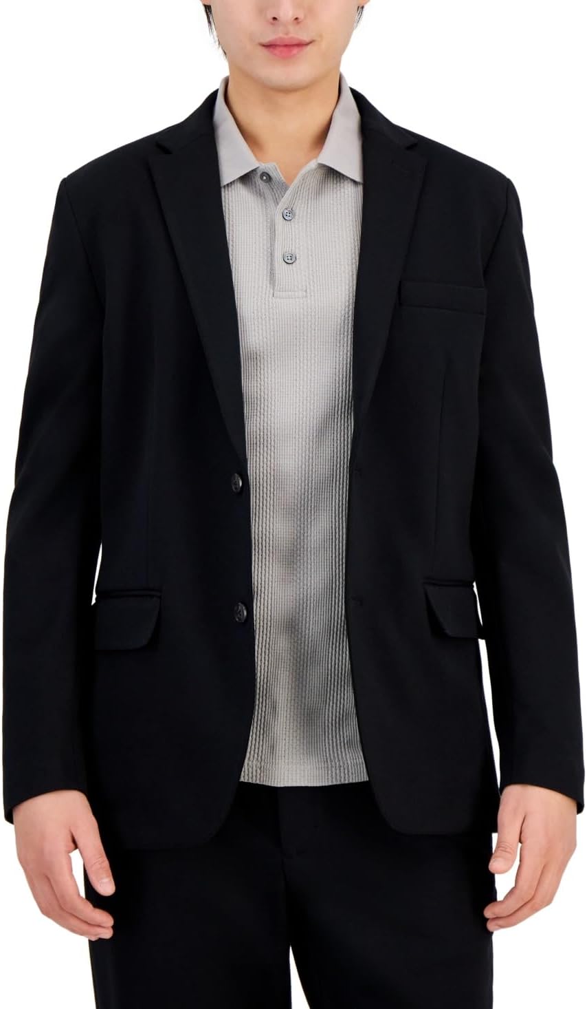 Alfani Mens Modern Knit Two Button Blazer Jacket