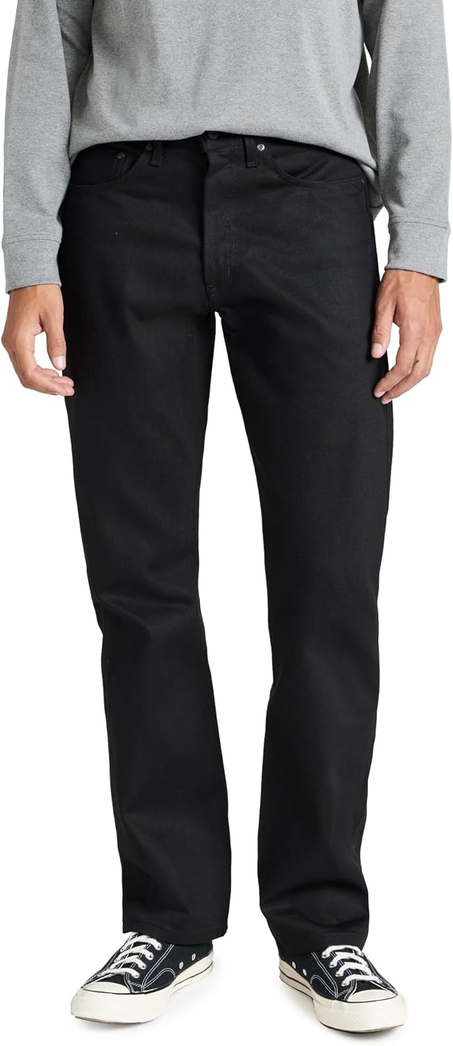 Naked & Famous Denim Men's True Guy - Solid Black Selvedge Jeans
