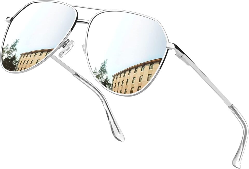 Joopin Polarized Metal Aviation Sunglasses Men, Classic Military Sun Glasses Women, Rectangle Shades UV400 Protection Costume