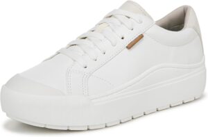 Dr. Scholl's Shoes Womens Time Off Platform Slip On Fashion Sneaker,White Smooth,6.5