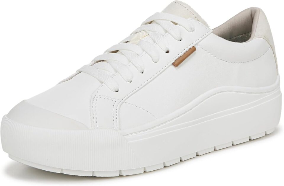 Dr. Scholl's Shoes Womens Time Off Platform Slip On Fashion Sneaker,White Smooth,6.5