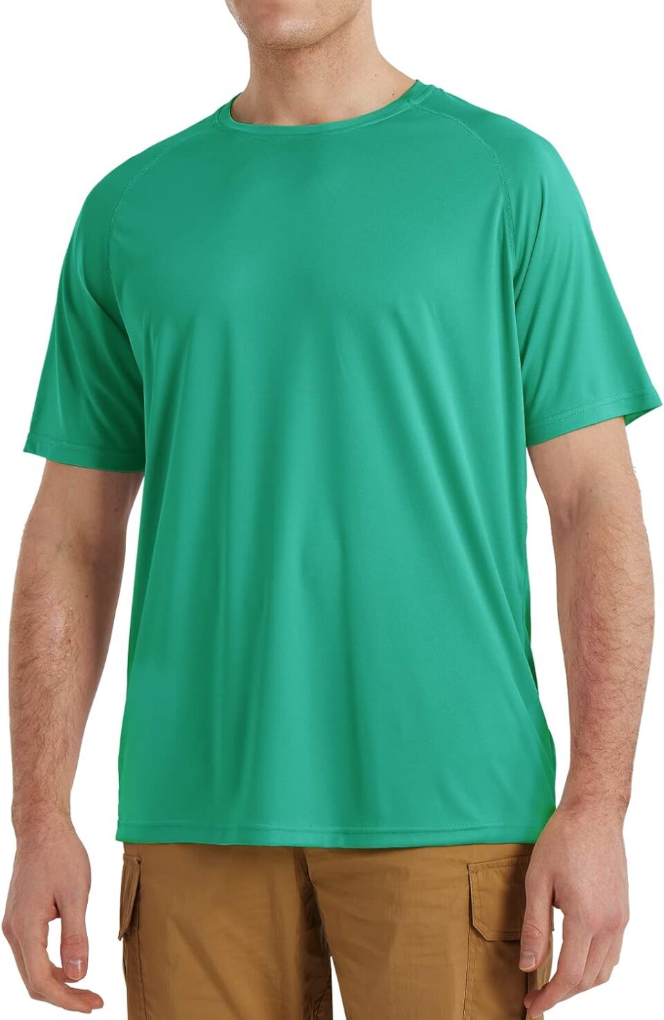 Men's UPF 50+ Rash Guard Swim Shirt Short Sleeve Moisture Wicking Quick Dry Lightweight Wrinkle-Resistant