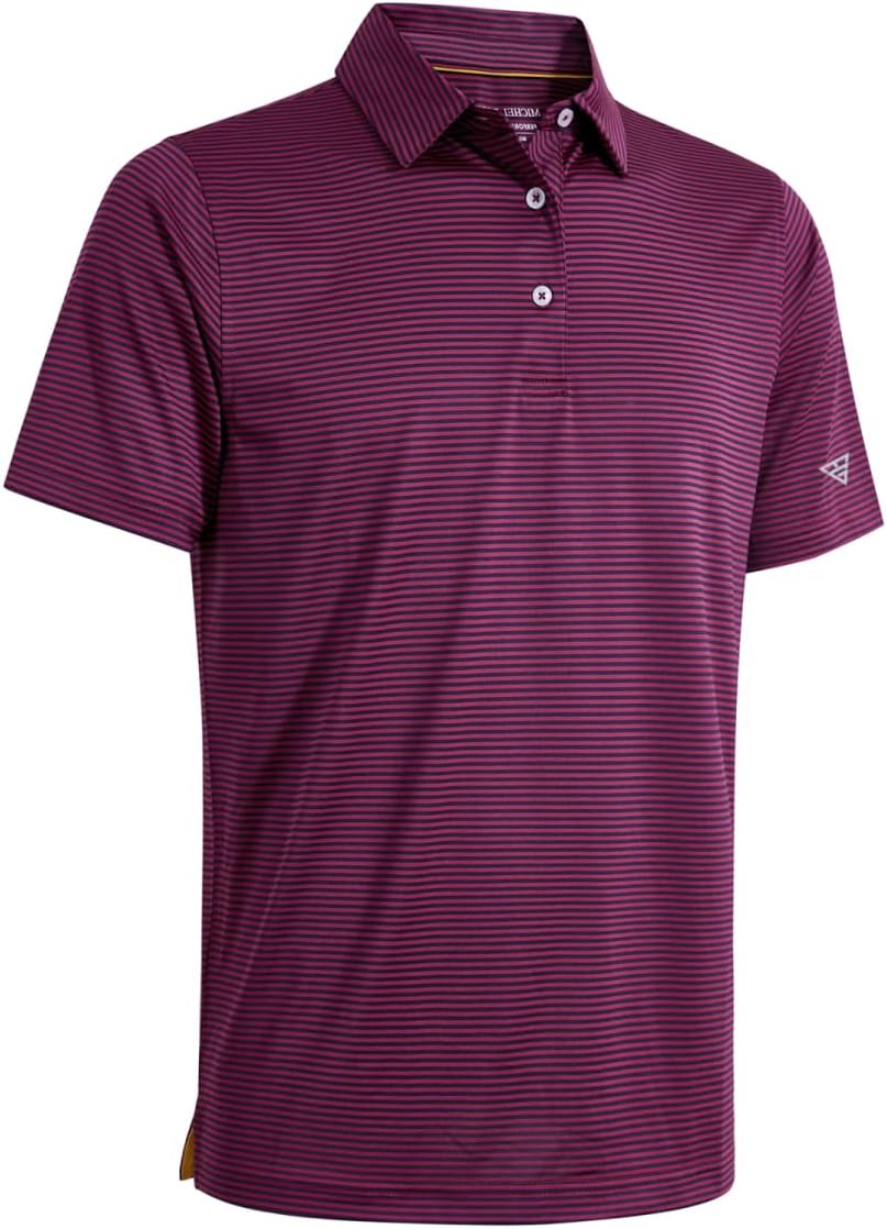 Boys Polo Shirts Short Sleeve Striped Performance Moisture Wicking Dry Fit Golf Shirts for Boys Youth Kids
