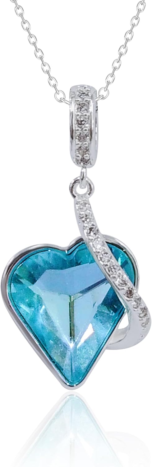 Heart Shaped Zircon Necklace for Women, Cubic Zirconia Pendant Necklace, Elegant Dainty Jewelry Gift for Her, 18"+2" Adjustable Chain, Valentine's Day, Birthday Gift
