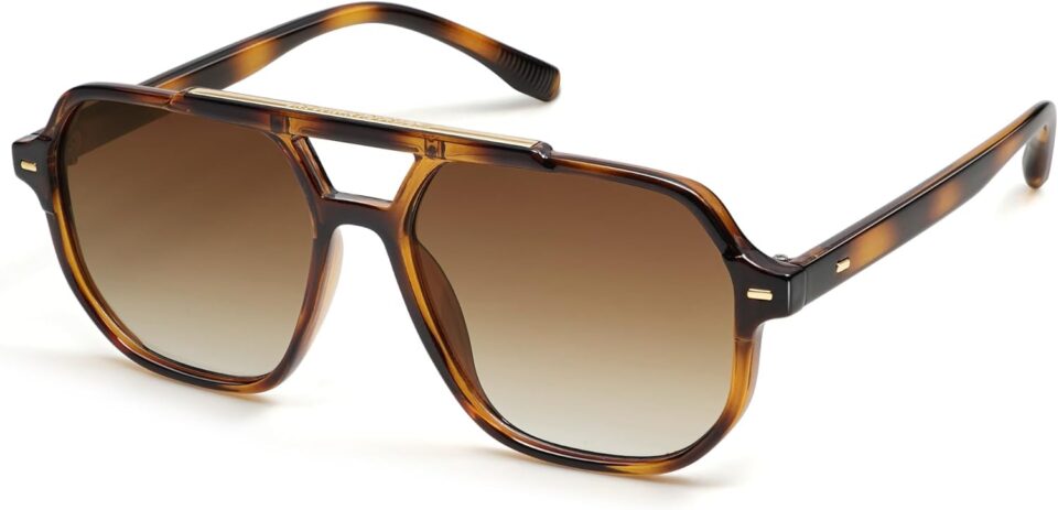 SOJOS Retro Trendy Aviator Polarized Sunglasses Men Women Vintage 70s Square Stylish Frame Sun Glasses SJ2283