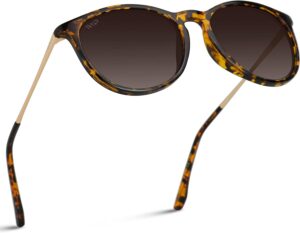 WearMe Pro Women's Round Sunglasses with Polarized UV Protection, Trendy Retro Designer Style