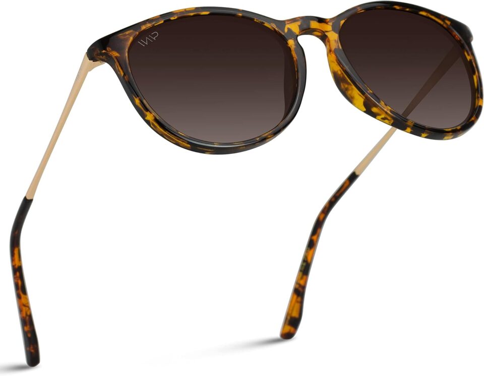 WearMe Pro Women's Round Sunglasses with Polarized UV Protection, Trendy Retro Designer Style