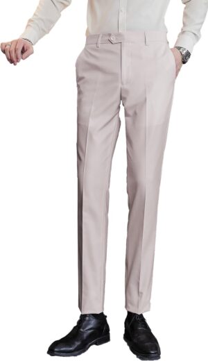 Mens Classic Suit Pants Straight Fit Modern Formal Dress Pants Separate Trousers