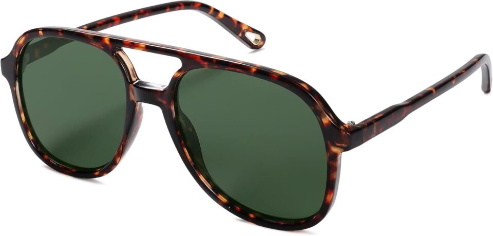 SOJOS Retro Polarized Aviator Sunglasses for Women Men Classic 70s Vintage Trendy Square Aviators SJ2174