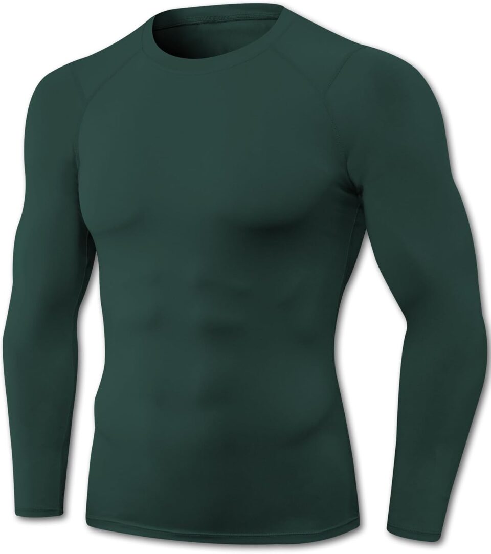 Men's Compression Shirt Long Sleeve Cool Dry Workout Athletic Base Layer Undershirts for Running Basketball Cycling