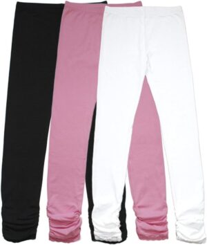 Bienzoe Girls Cotton Stretchy Leggings: Breathable Yoga Tights for Active Kids 3-13 - Party Wear & Casual Play 3-Pack Set