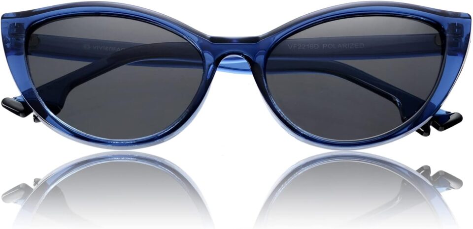 Retro Polarized Cat Eye Sunglasses for Women, Trendy Vintage Y2K Sun Glasses Gafas de sole VF2219