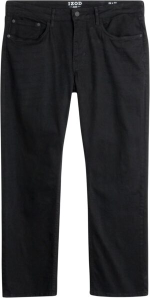 IZOD Men's Relaxed Fit Jeans - Classic 5-Pocket Comfort Stretch Denim - Straight Leg Casual Work Pants for Men
