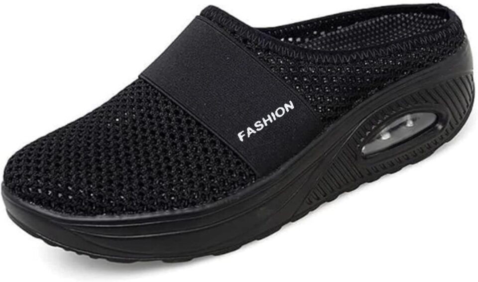 Diabetic Air-Cushion Slip-On Walking Shoes, Orthopedic Diabetic Slippers, with Arch-Support for Women